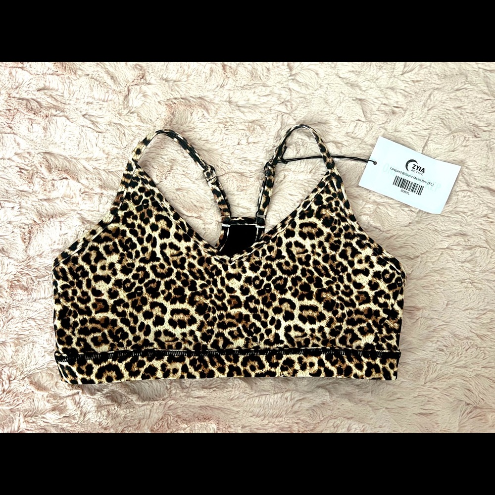 ZYIA leopard brilliant mesh bra - size XL